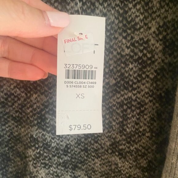 LOFT Cheetah Print Sweater/Cardigan Color Black and Grey Size X-Small NWT - Picture 6 of 6